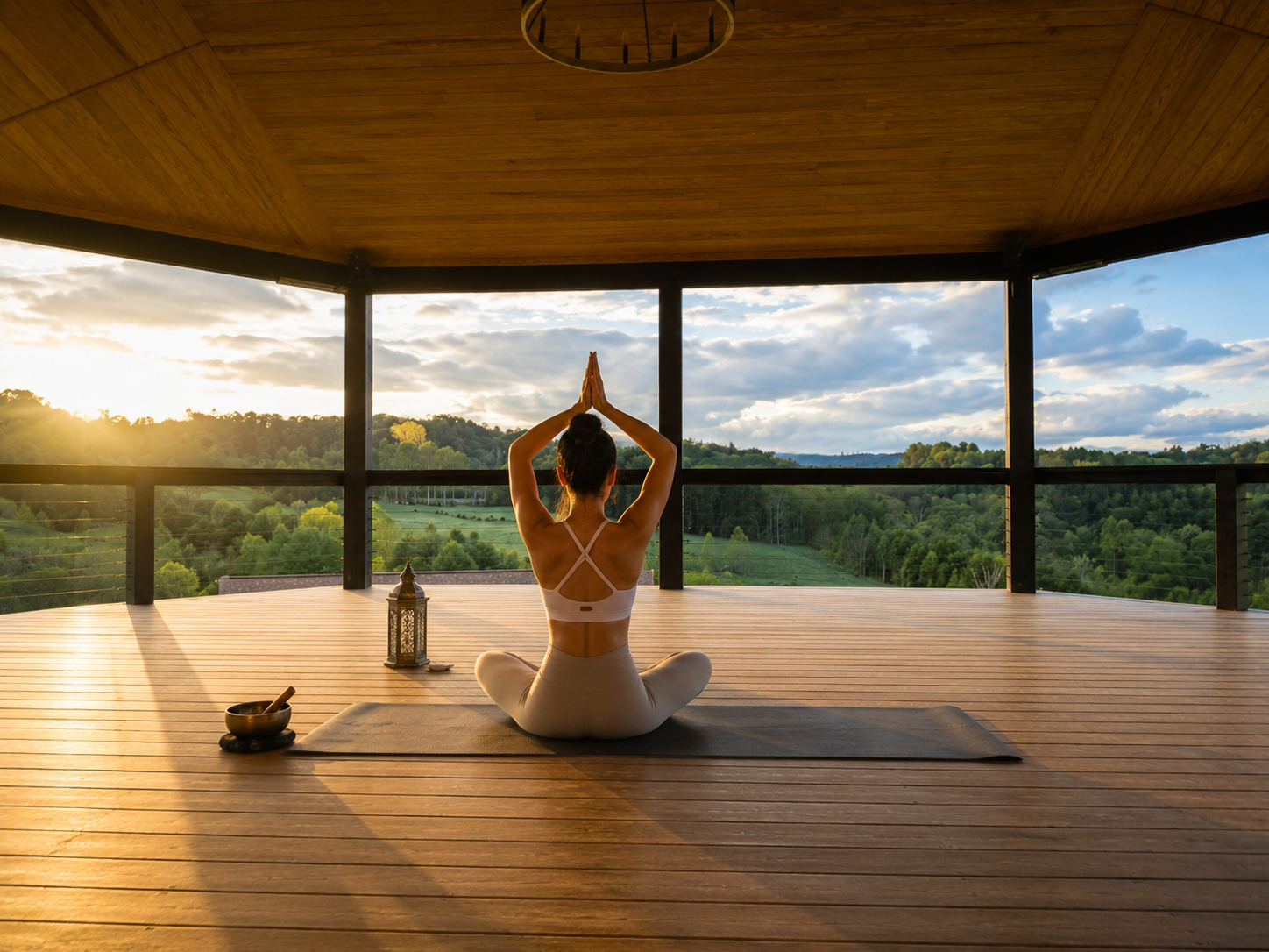 Yoga on the pavilion