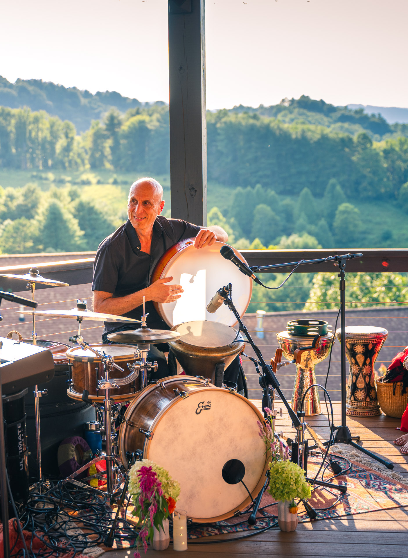 River performing on frame drum at Moroccan Night