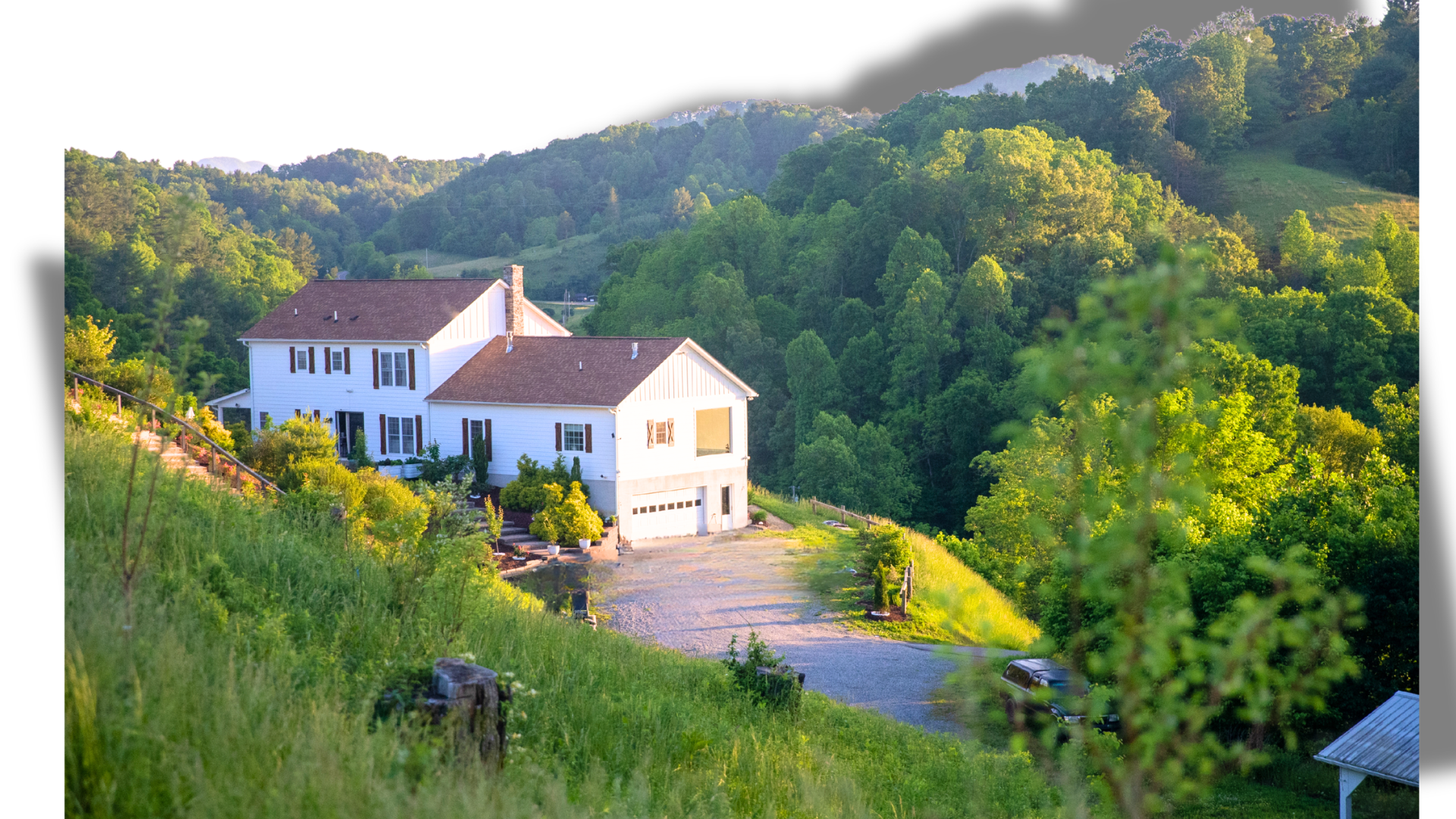The farmhouse in evening light